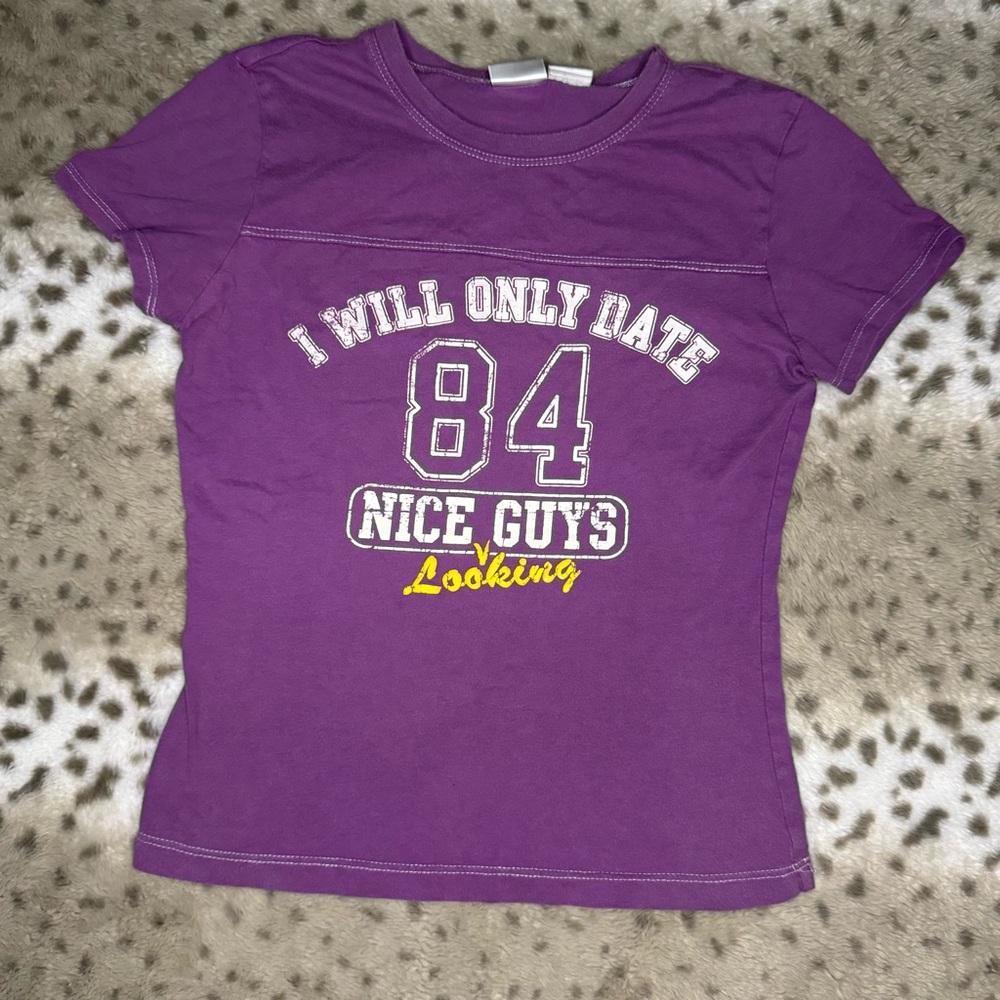 No Boundaries Purple Graphic Tee with Yellow Accents